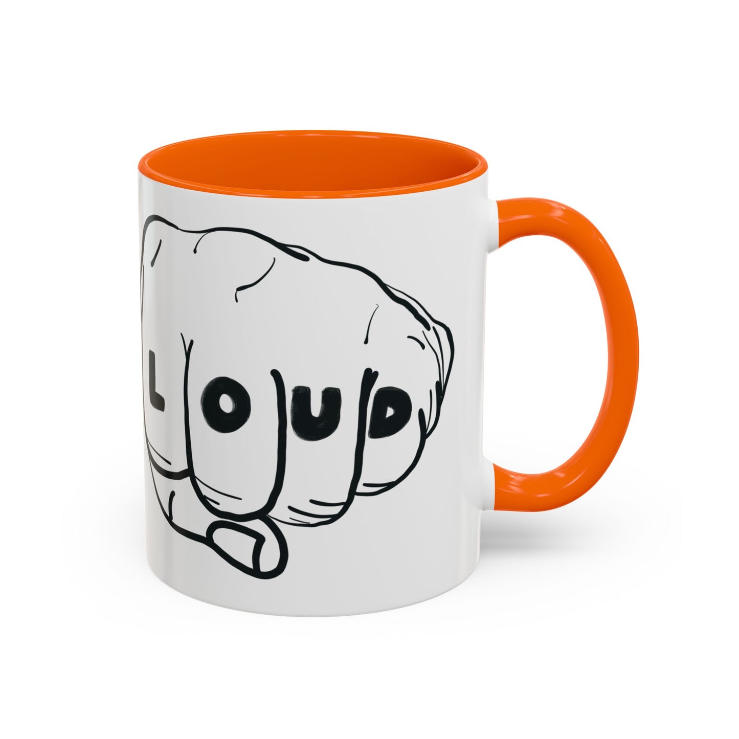 Live Loud Knuckle Tats Tattooed Fists Loudest Accent Mug