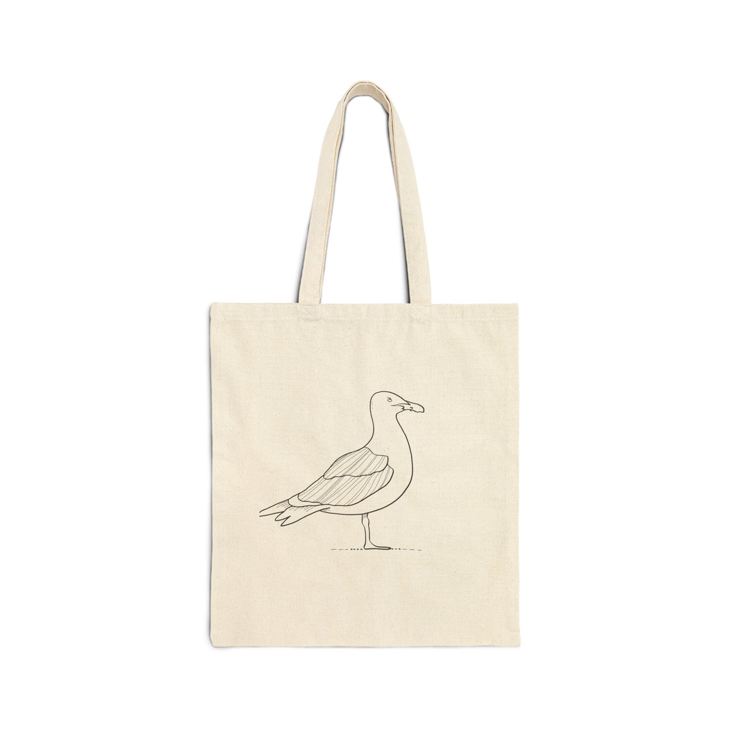 Seagull Canvas Tote Bag - Seagull Drawing Beachy Canvas Bag