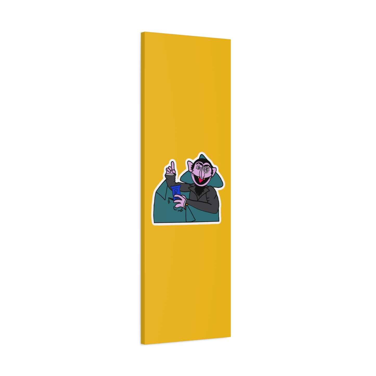 The Count Stealing Candy Canvas Print Yellow - Sesame Street The Count Parody Art
