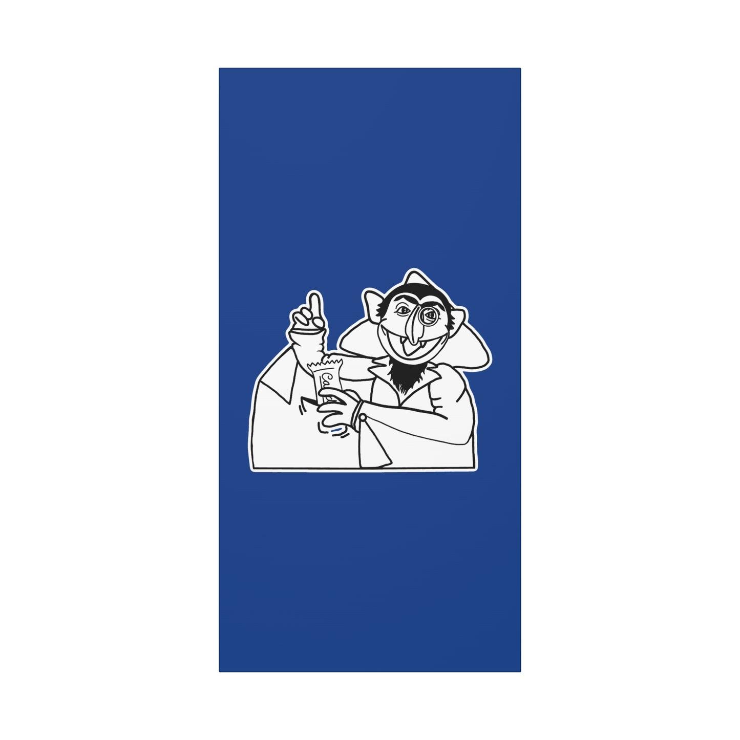 The Count Stealing Candy Outline Canvas Print Dark Blue - Sesame Street The Count Parody Art