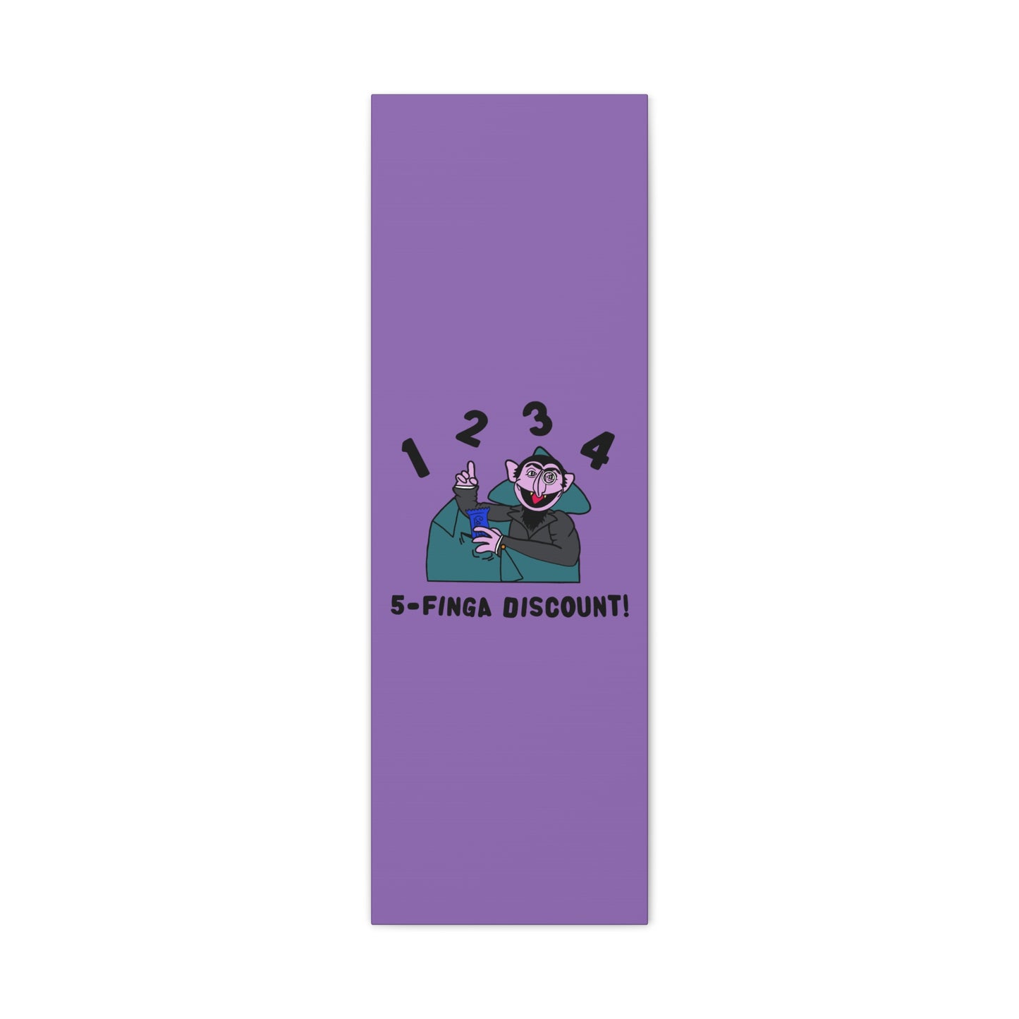 Five Finger Discount Canvas Print Light Purple - Sesame Street The Count Parody Art Print