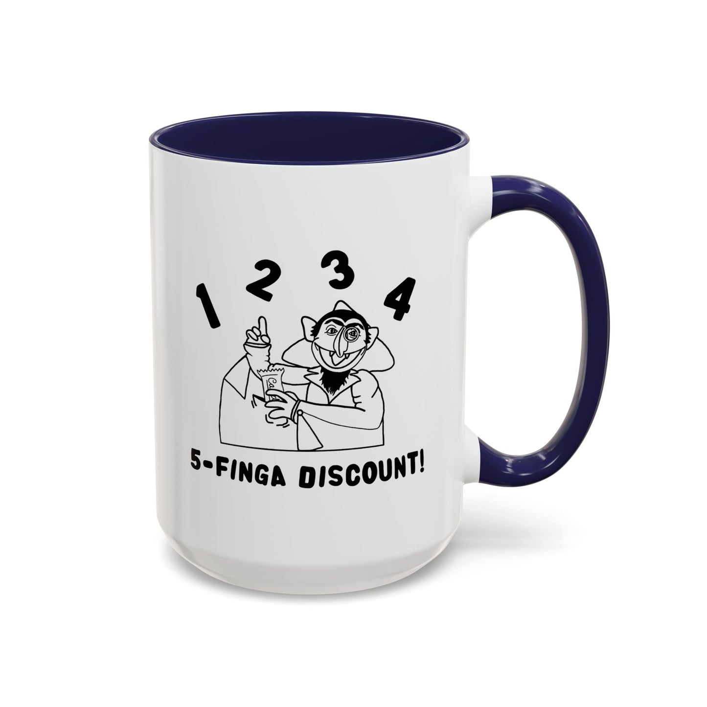 Five Finger Discount Outline Mug - Sesame Street The Count Parody Coffee Mug