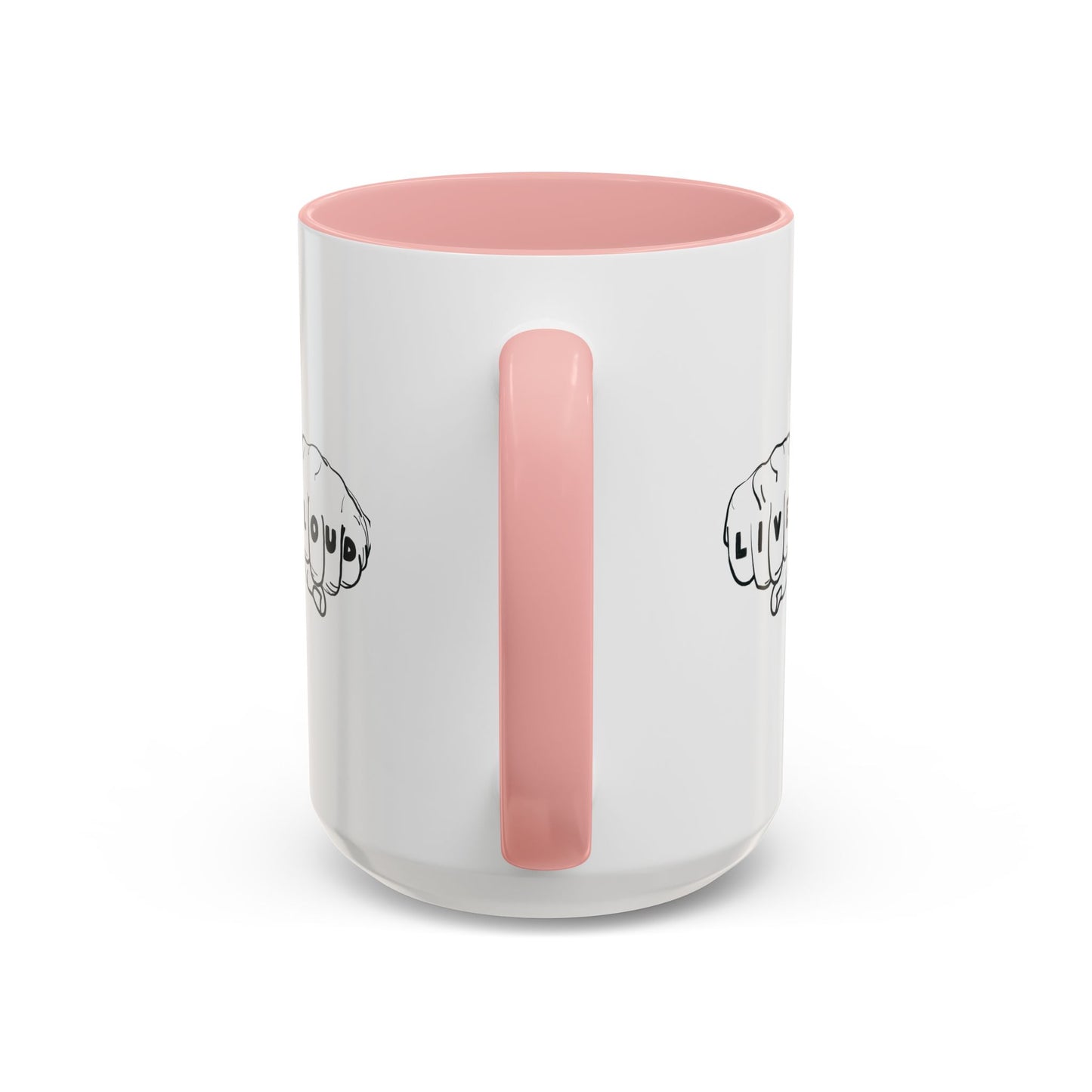 Live Loud Knuckle Tats Tattooed Fists - Four Fists Accent Mug