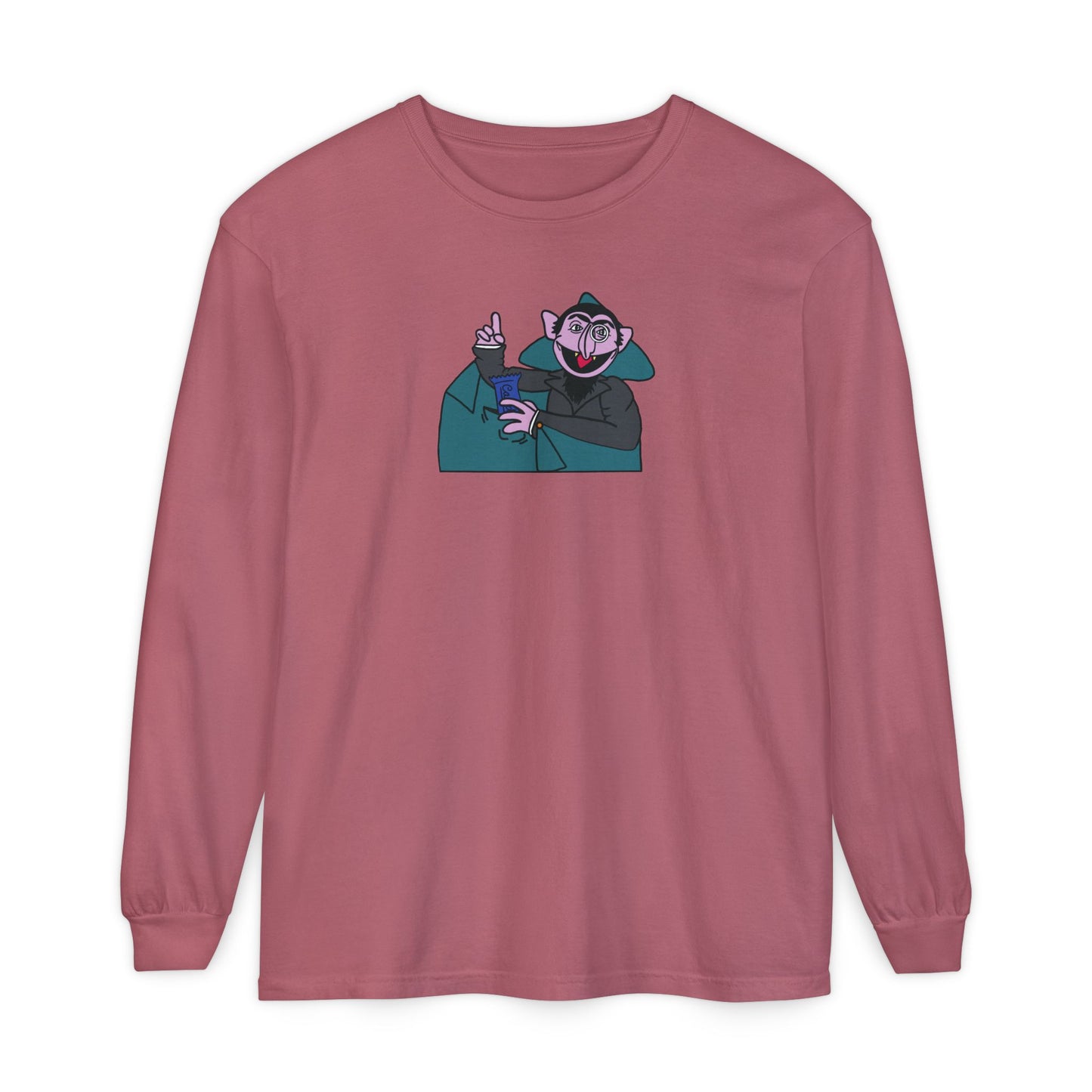 The Count Stealing Candy Long Sleeve - Sesame Street The Count Parody Long Sleeve Shirt
