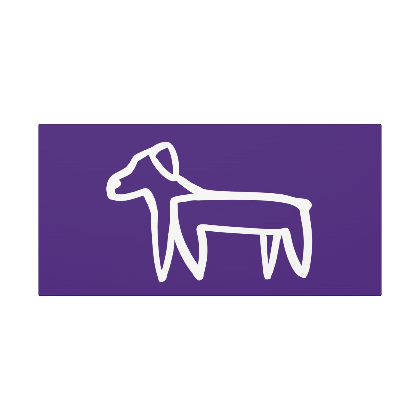 Dog Canvas Print on Purple (Transparent Style White Dog) - Dog Art Print