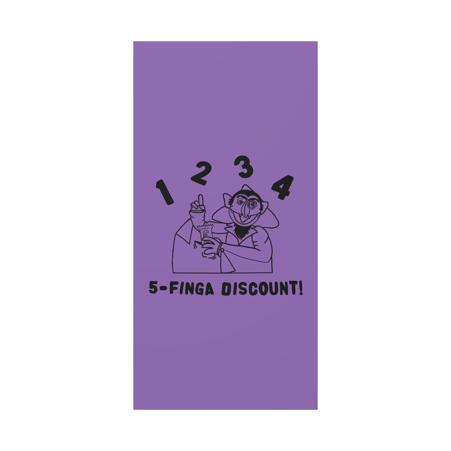 Five Finger Discount Outline Canvas Print Light Purple - Sesame Street The Count Parody Art Print