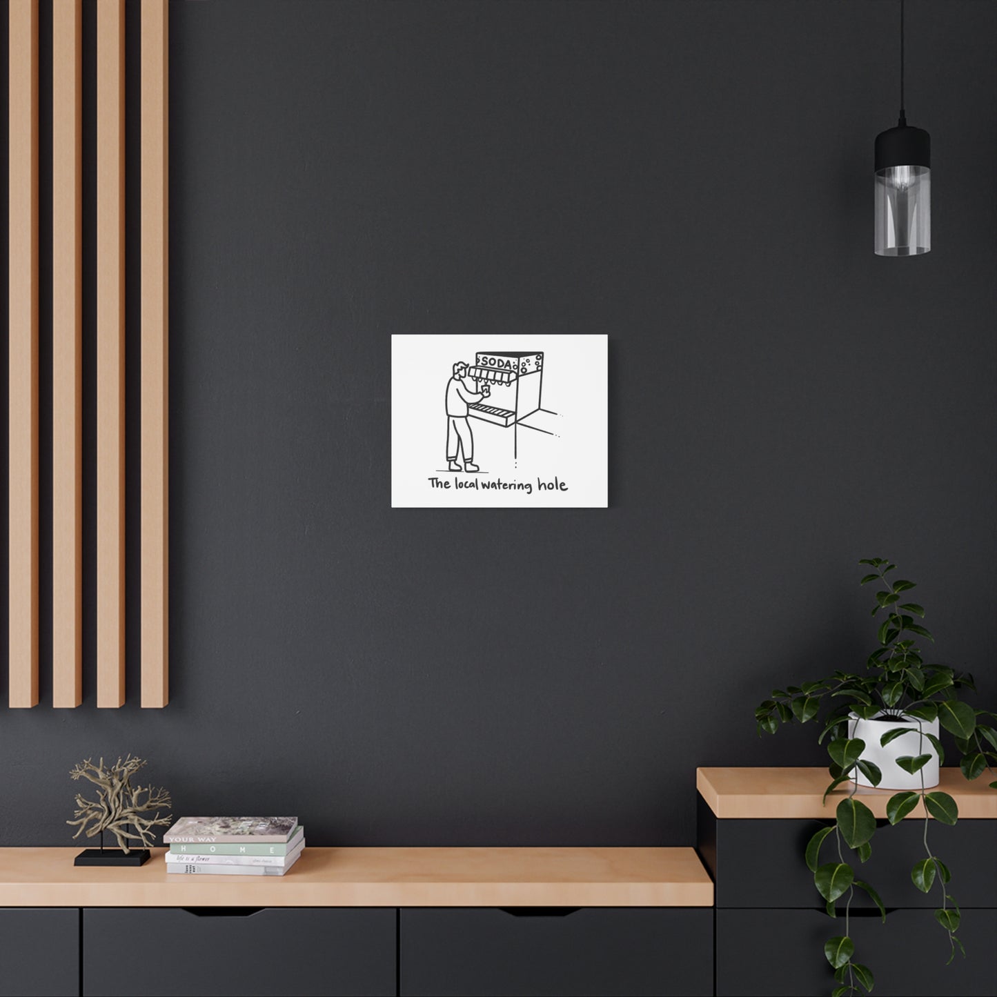 Local Watering Hole Canvas Print - White Background