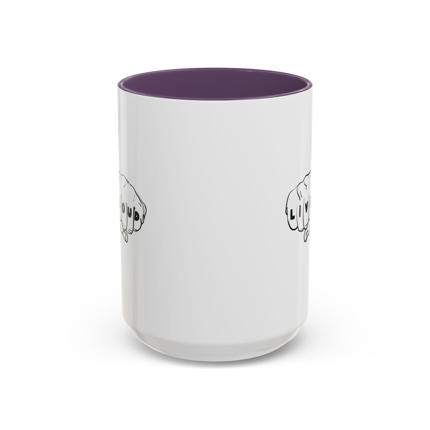 Live Loud Knuckle Tats Tattooed Fists - Four Fists Accent Mug