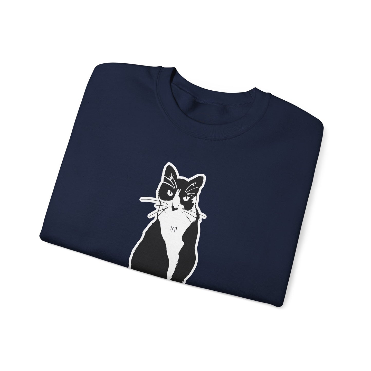Cat Sweatshirt (Sticker Style Cat) - Cat Drawing Sweatshirt