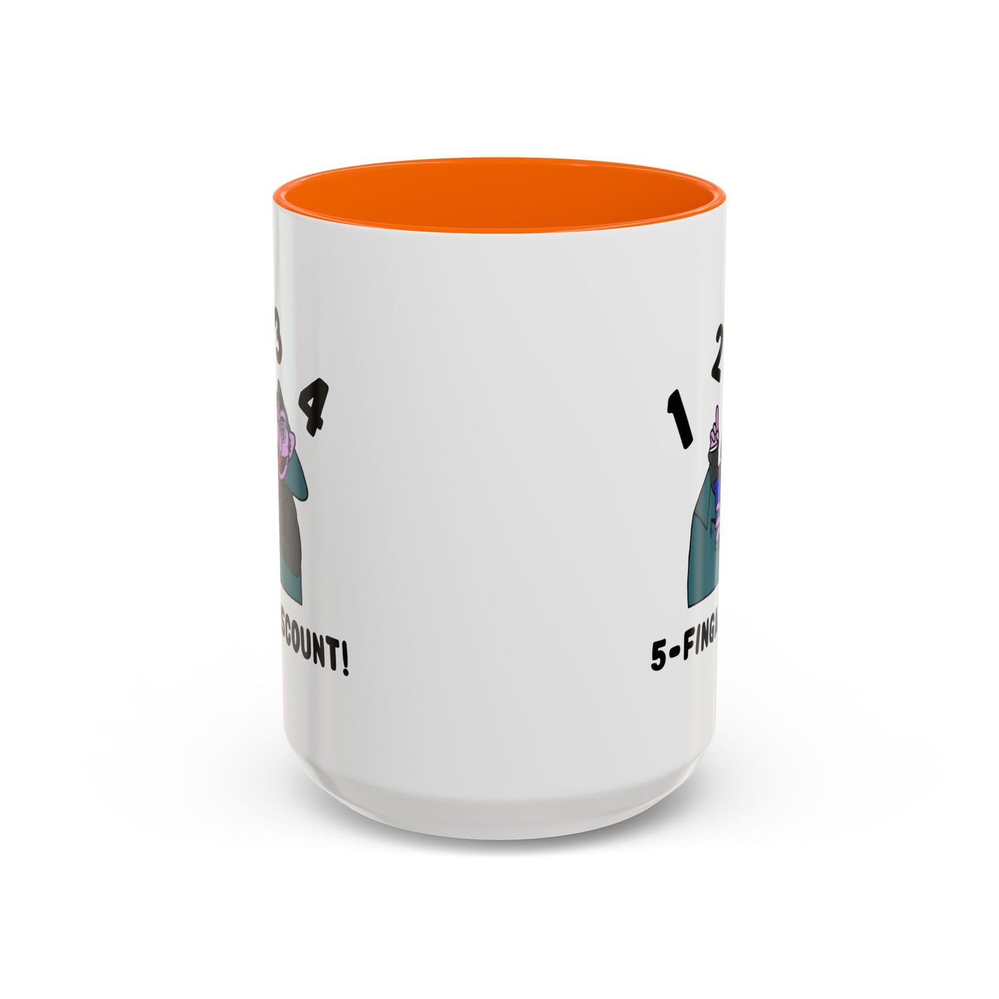 Five Finger Discount Accent Coffee Mug - Sesame Street The Count Parody Coffee Mug