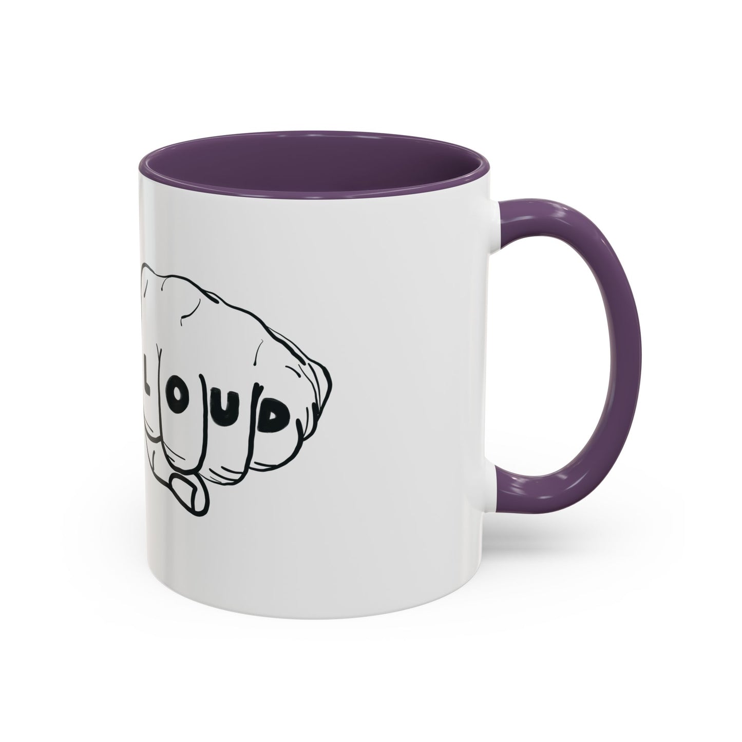 Live Loud Knuckle Tats Tattooed Fists Accent Mug