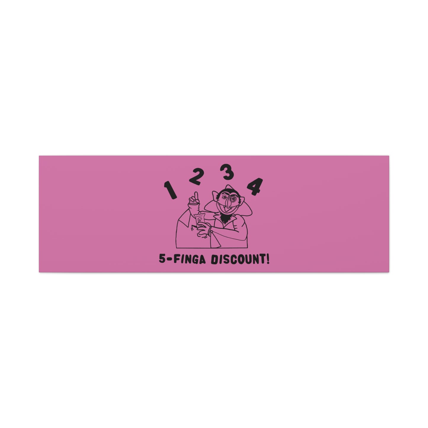Five Finger Discount Outline Canvas Print Light Pink - Sesame Street The Count Parody Art Print