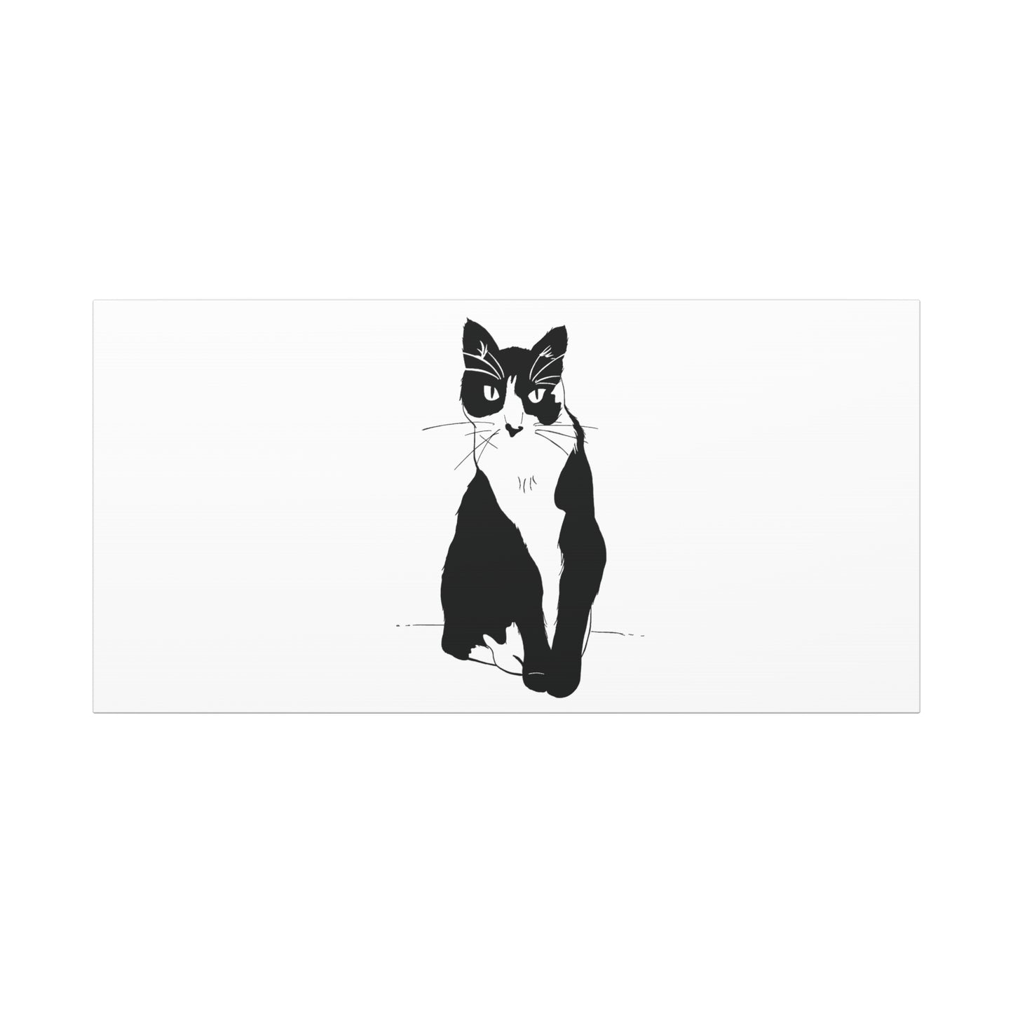 Cat Canvas Print on White (Transparent Style Cat) - Cat Drawing Art