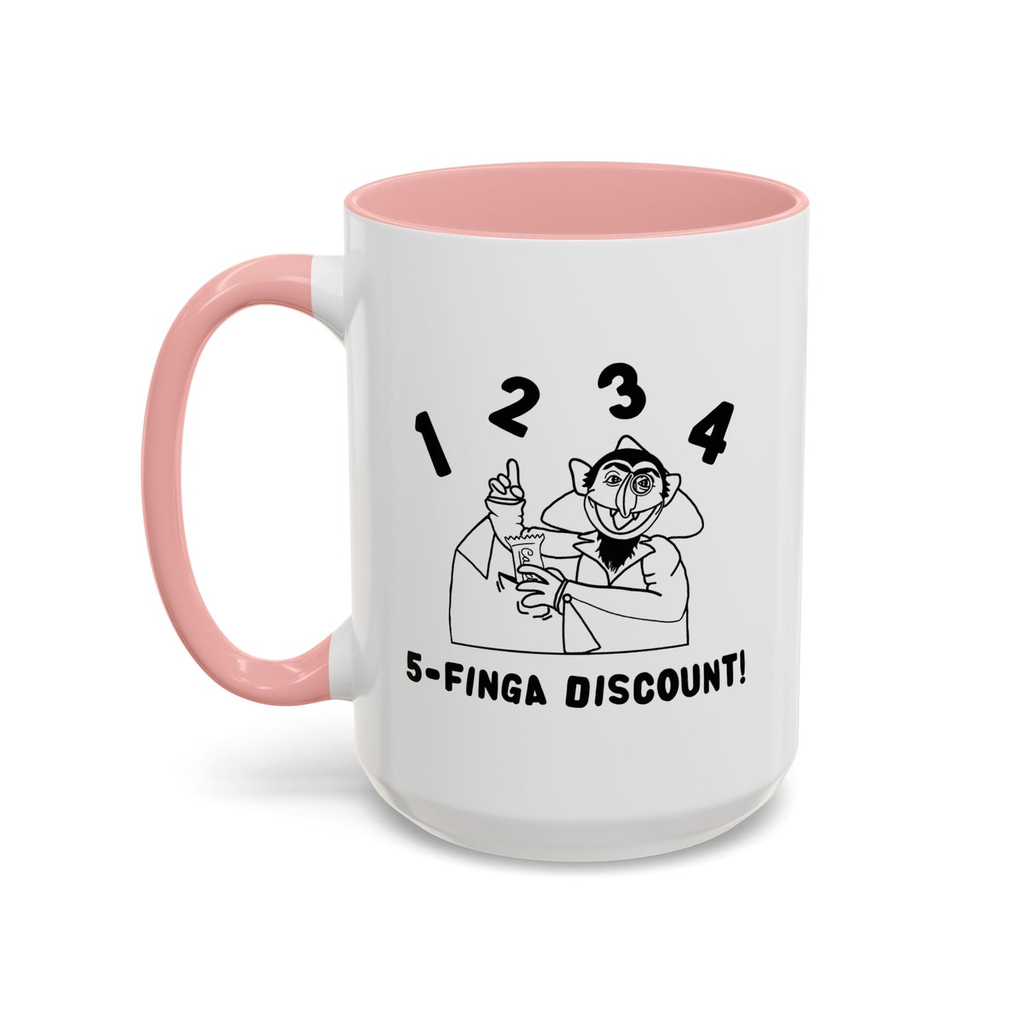 Five Finger Discount Outline Mug - Sesame Street The Count Parody Coffee Mug