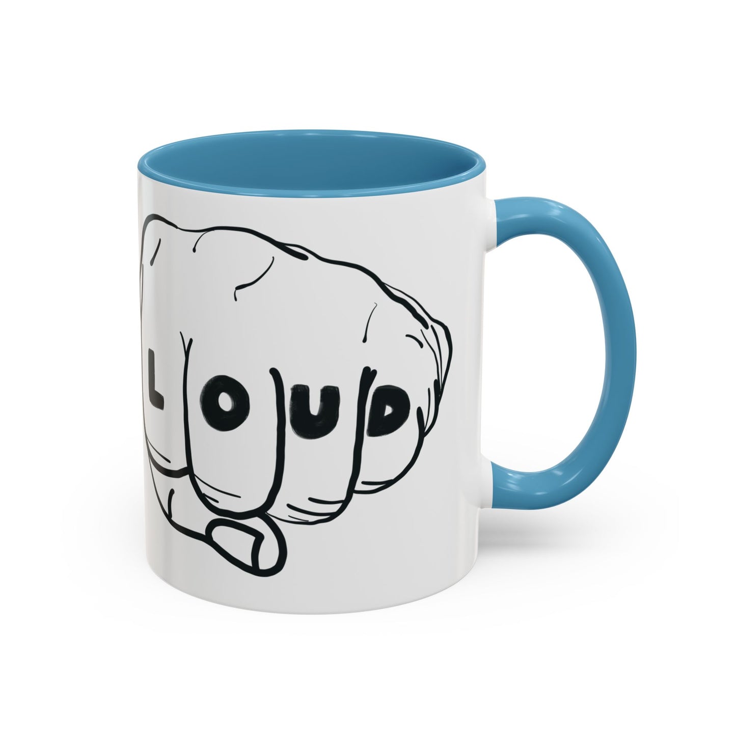 Live Loud Knuckle Tats Tattooed Fists Loudest Accent Mug