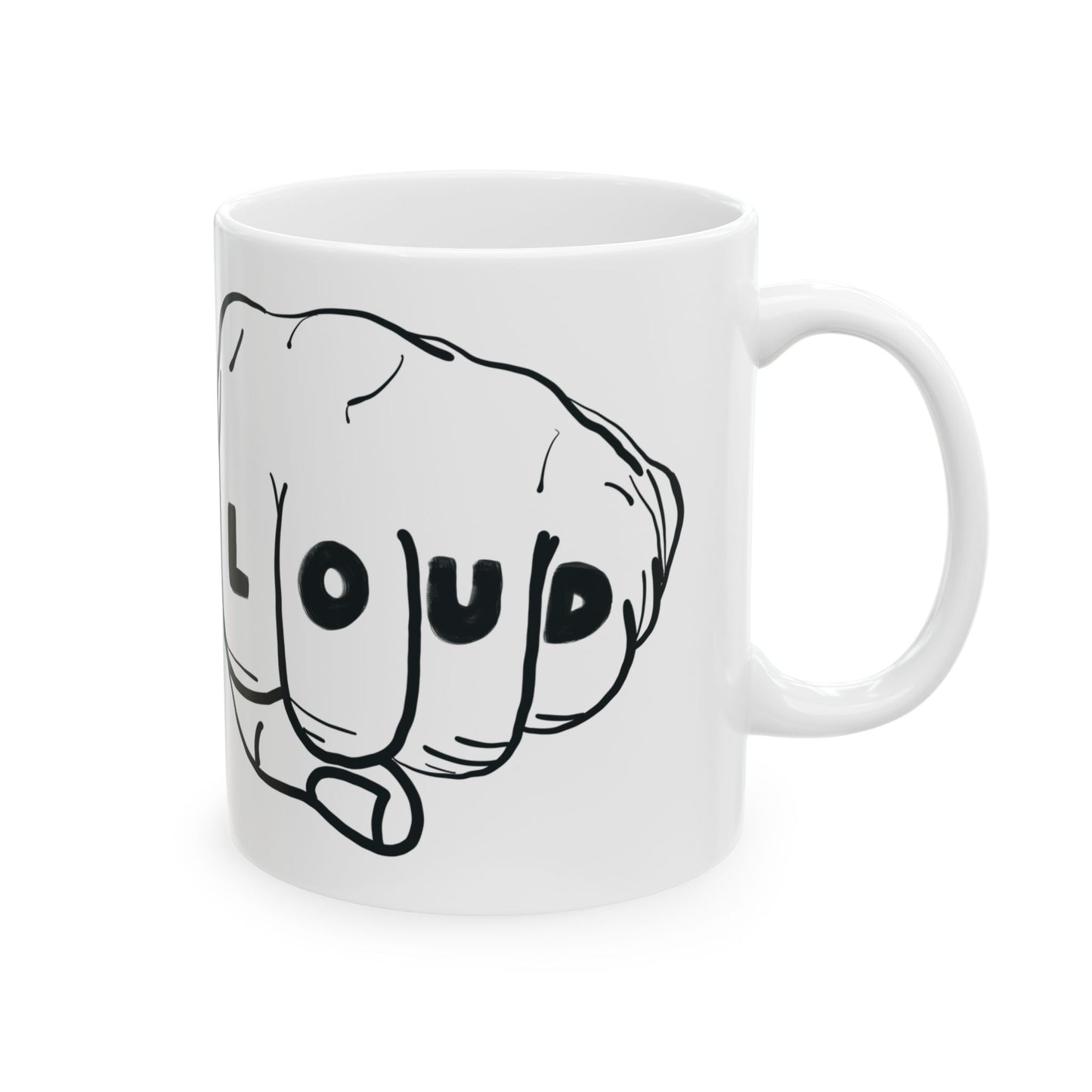 Live Loud Knuckle Tats Tattooed Fists Mug