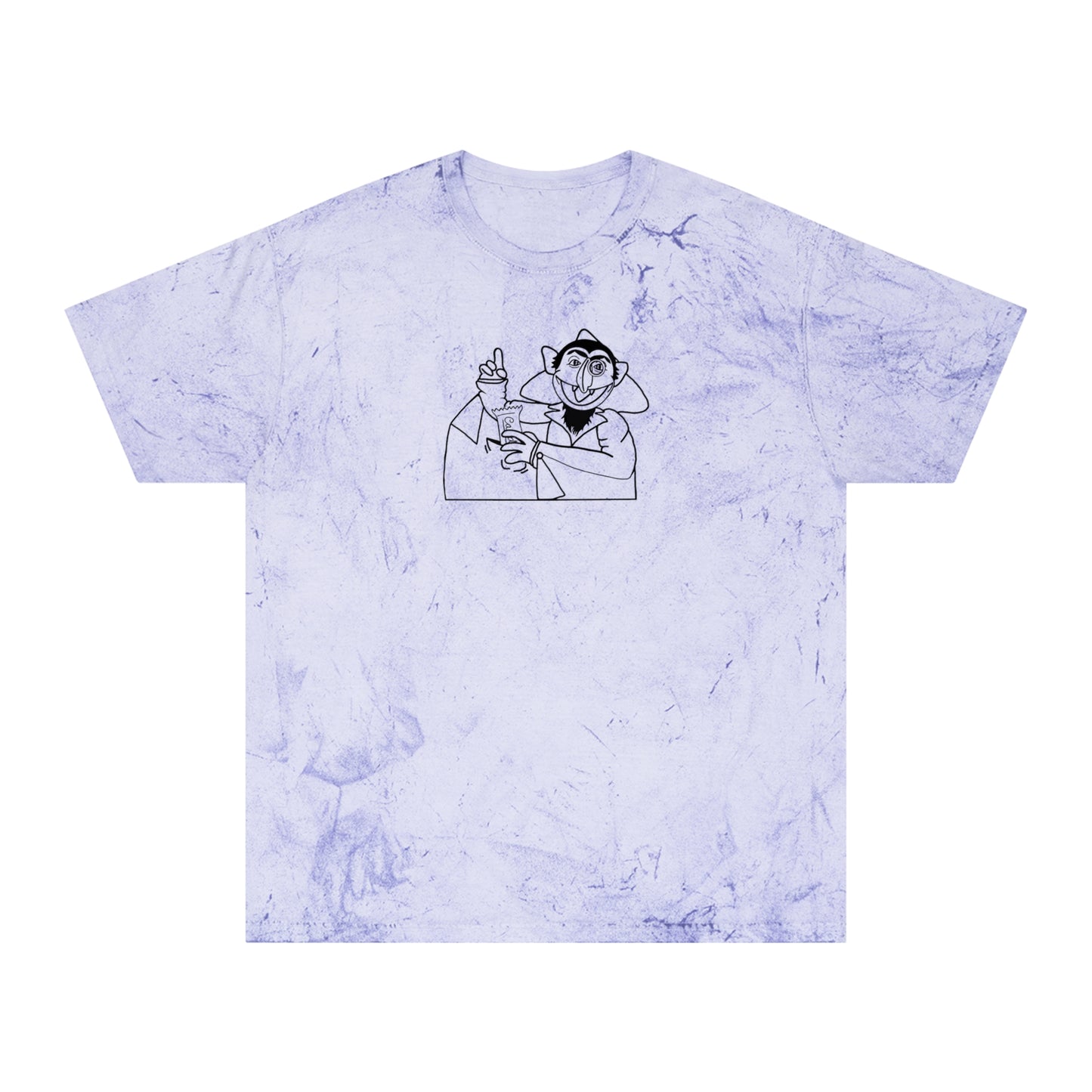 The Count Stealing Candy Outline Color Blast Tee - Sesame Street The Count Parody Shirt