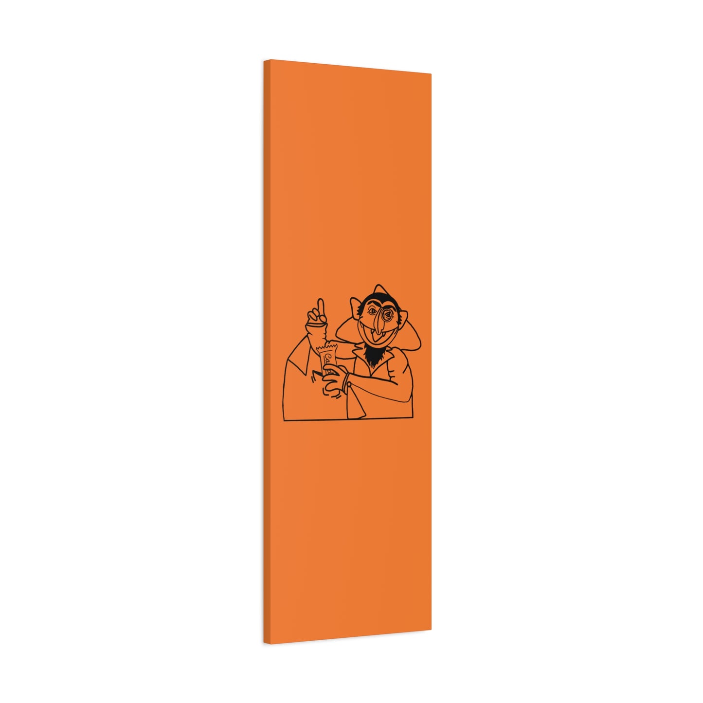 The Count Stealing Candy Outline Canvas Print Light Orange - Sesame Street The Count Parody Art