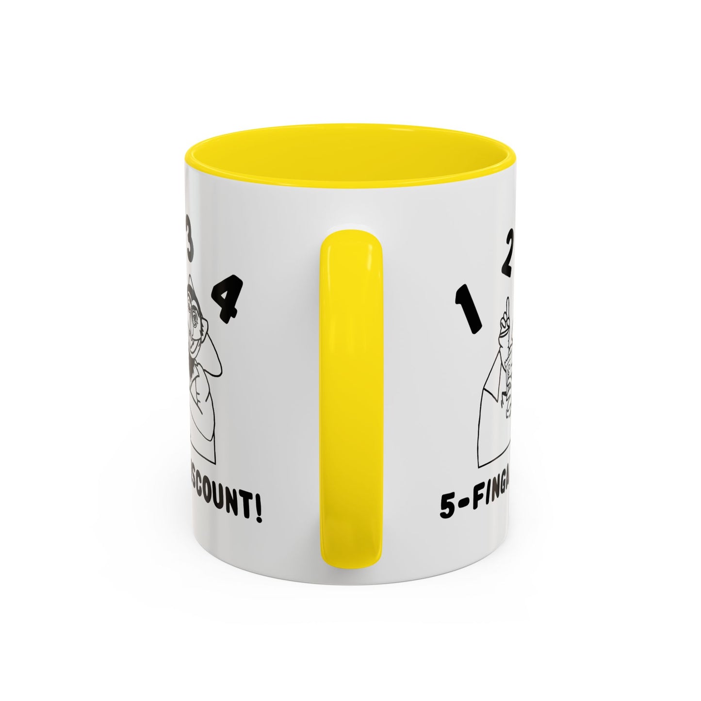 Five Finger Discount Outline Mug - Sesame Street The Count Parody Coffee Mug
