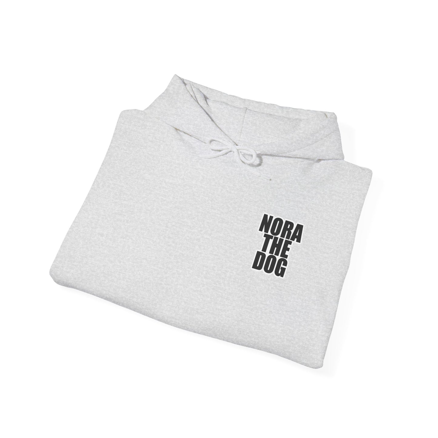 Nora the Dog Heart Hoodie Back Design (Sticker Style Nora) - Nora Hooded Sweatshirt