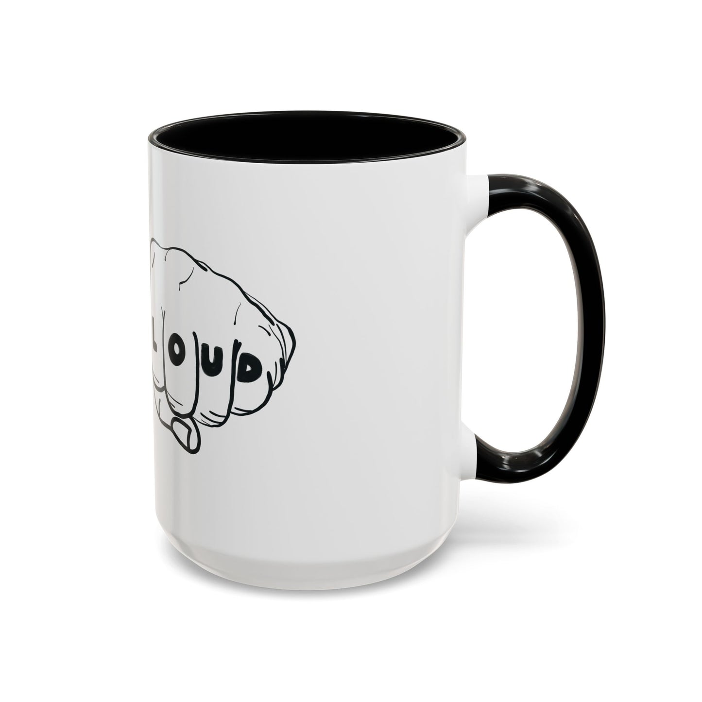 Live Loud Knuckle Tats Tattooed Fists Accent Mug