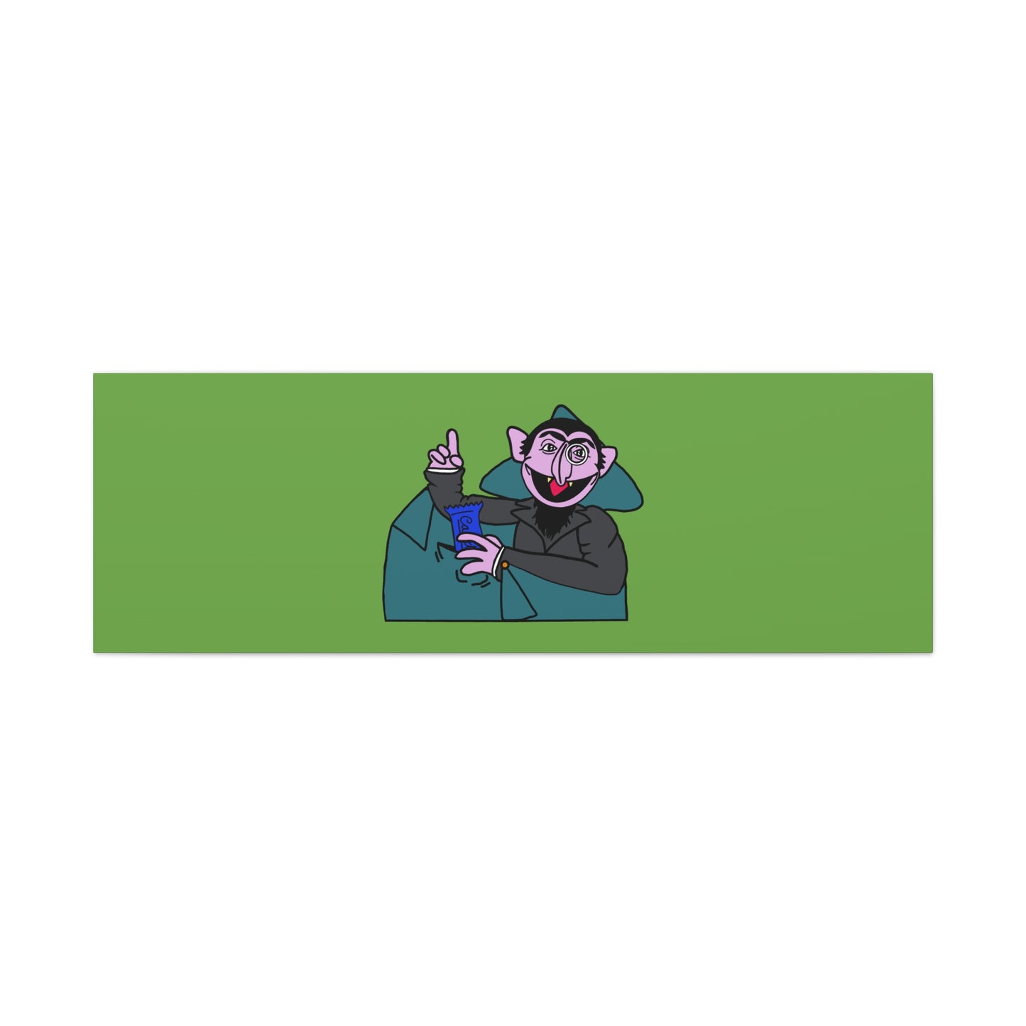 The Count Stealing Candy Canvas Print Green - Sesame Street The Count Parody Art