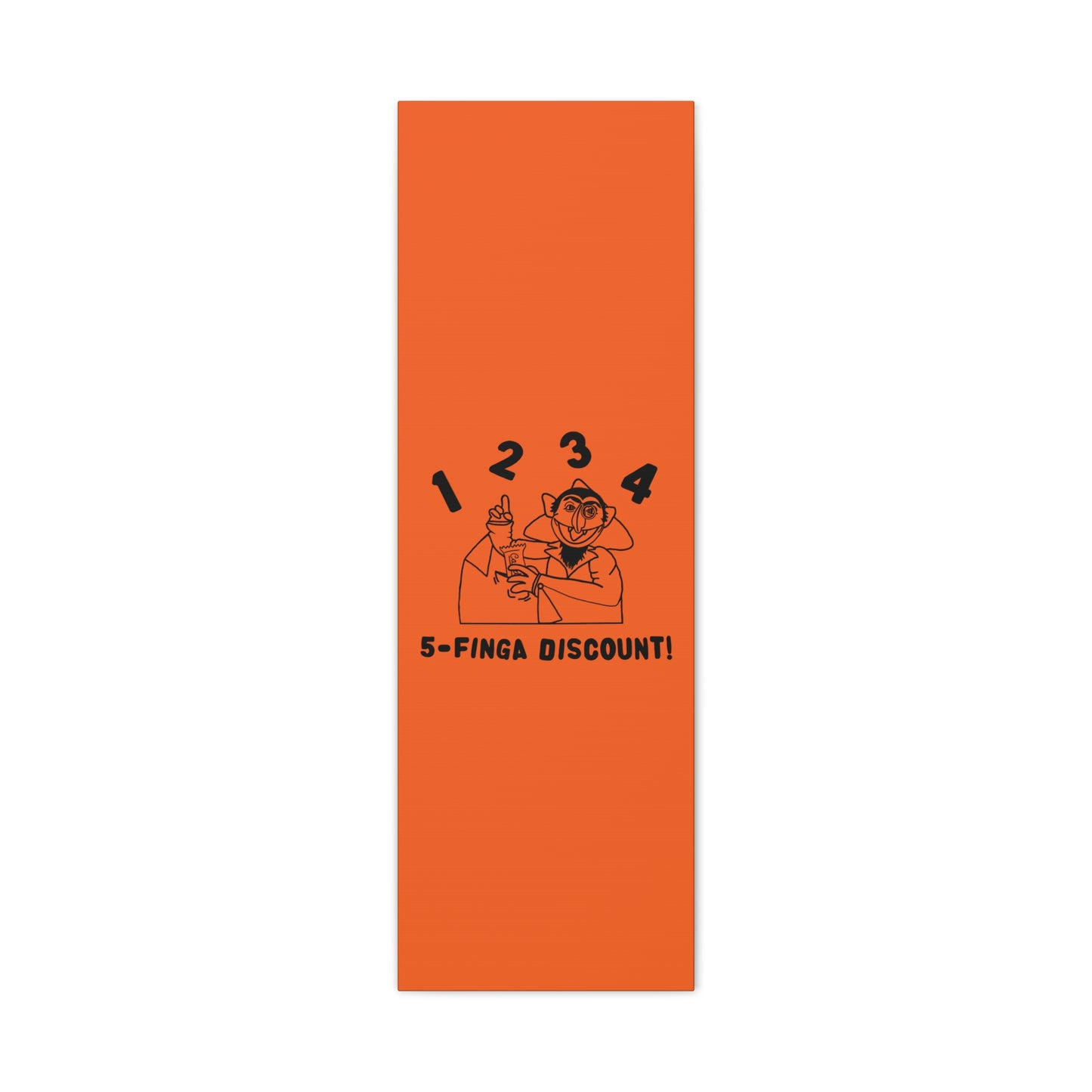 Five Finger Discount Outline Canvas Print Orange - Sesame Street The Count Parody Art Print
