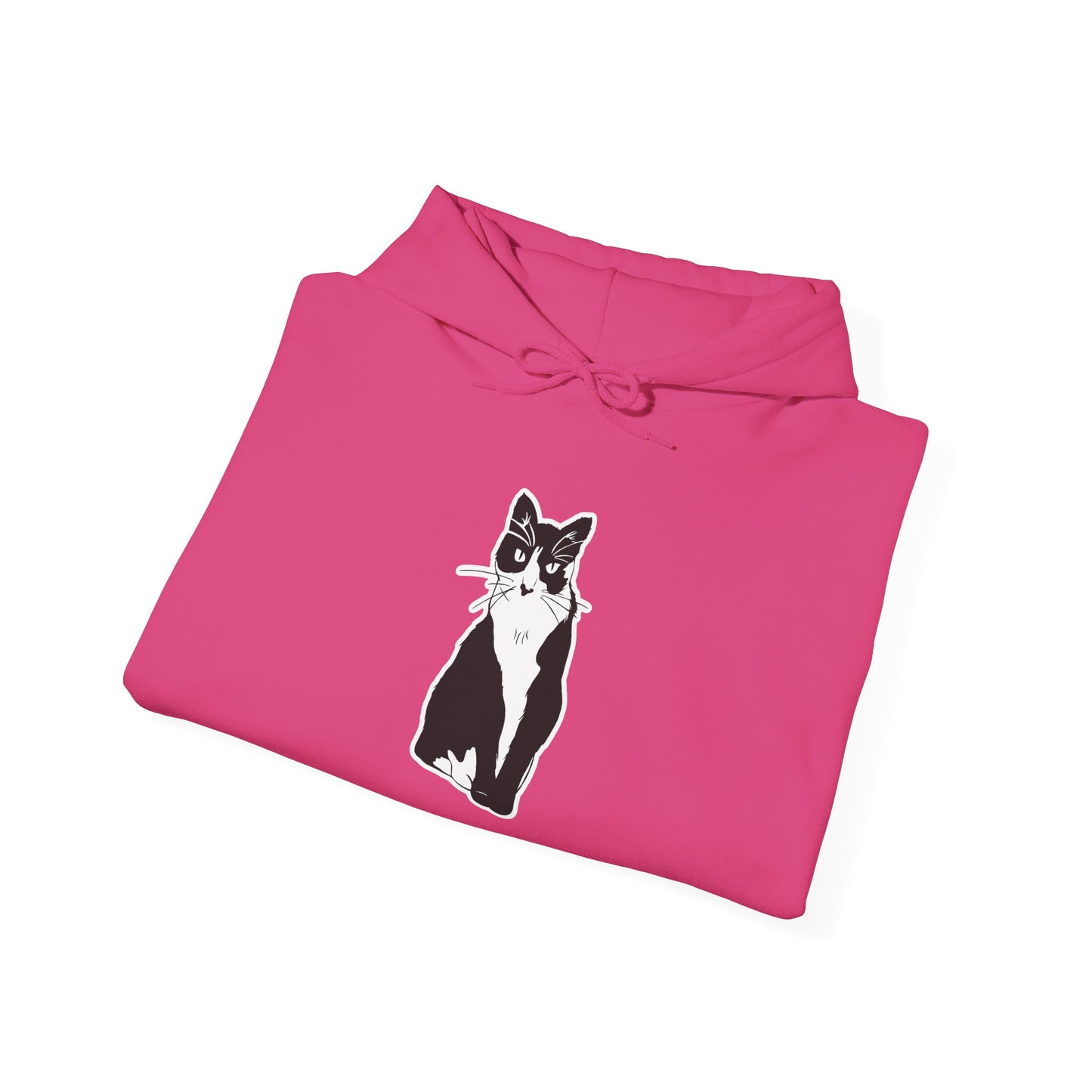 Cat Hoodie (Sticker Style Cat) - Cat Hooded Sweatshirt