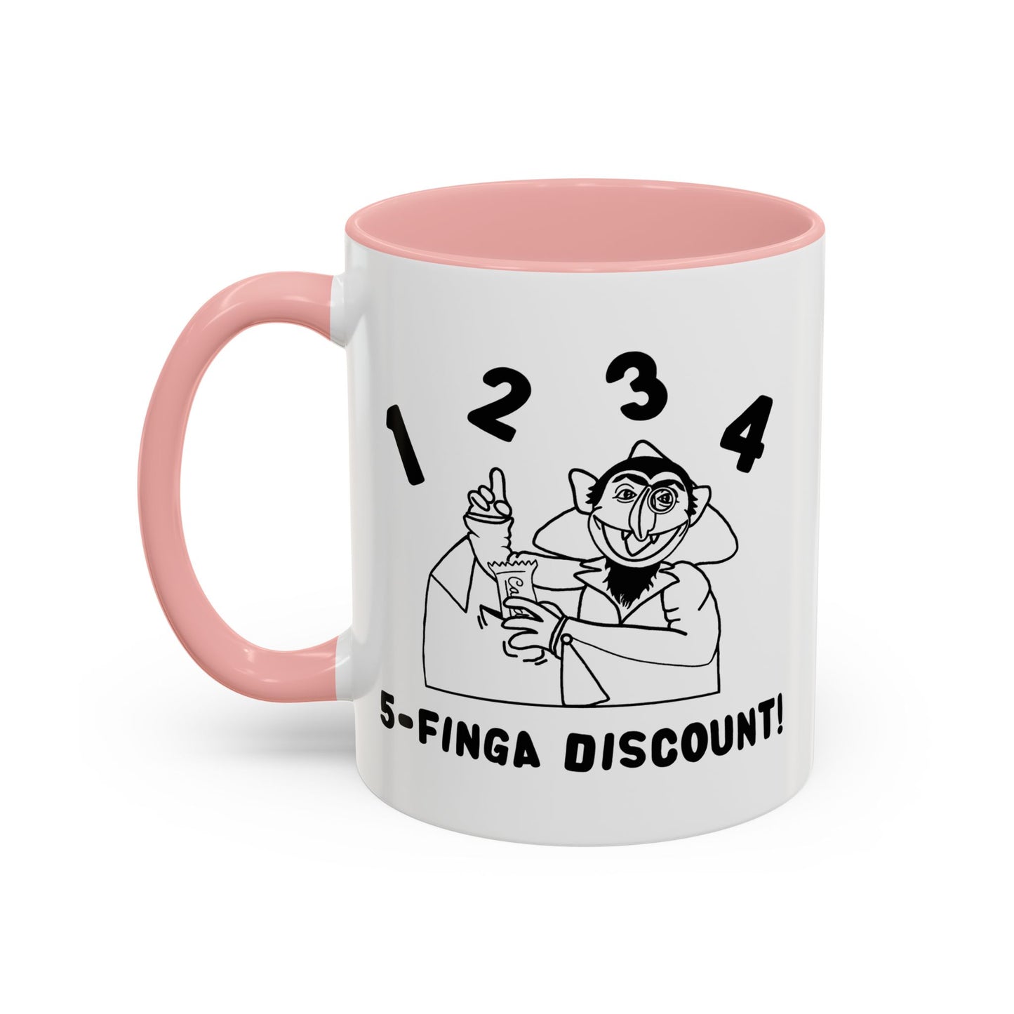 Five Finger Discount Outline Mug - Sesame Street The Count Parody Coffee Mug