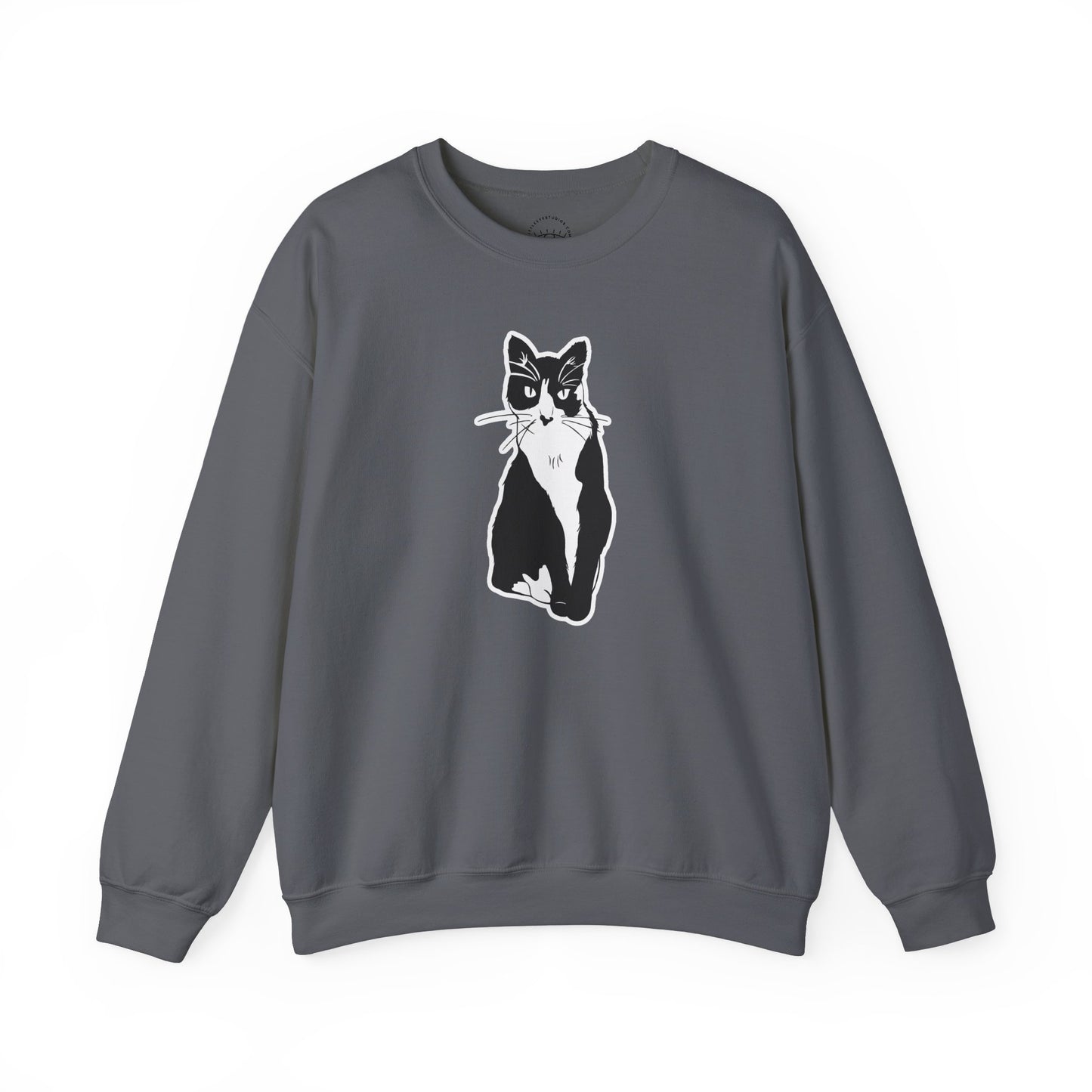 Cat Sweatshirt (Sticker Style Cat) - Cat Drawing Sweatshirt