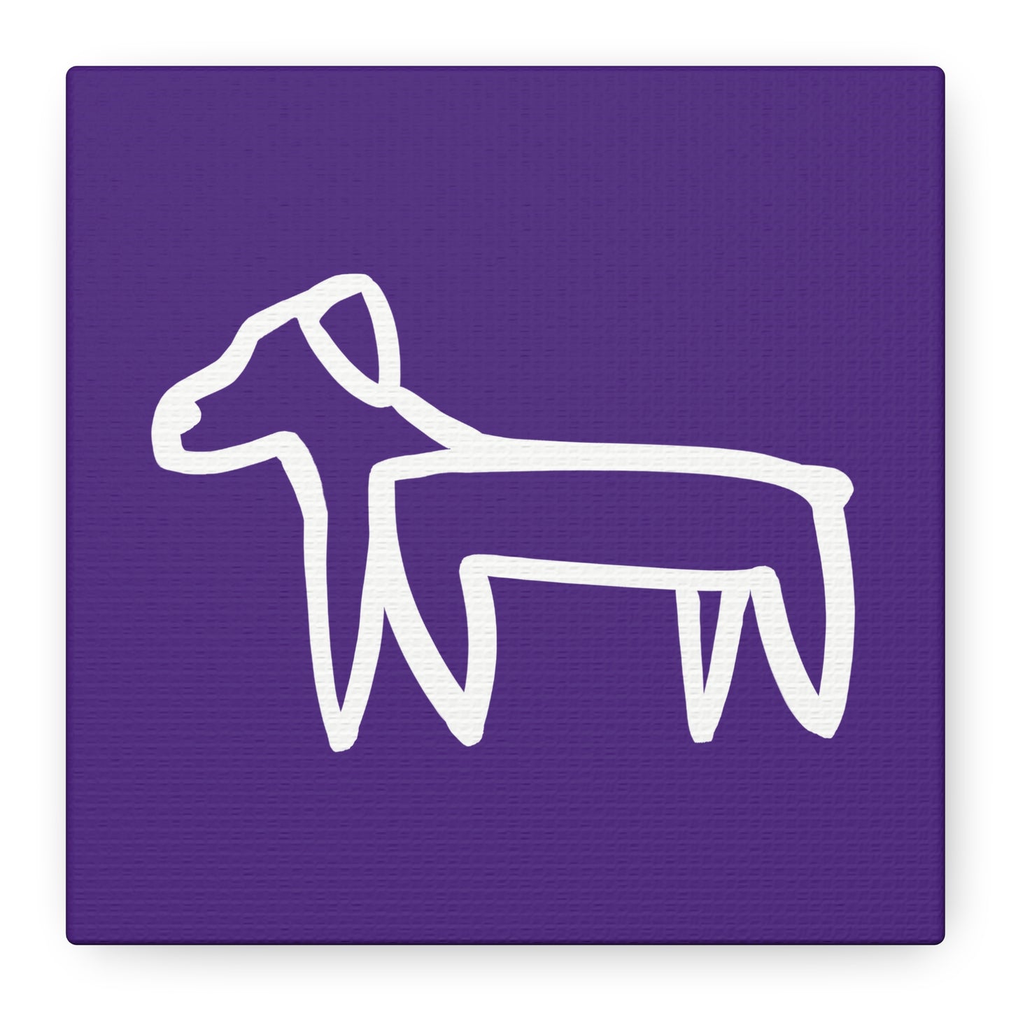 Dog Canvas Print on Purple (Transparent Style White Dog) - Dog Art Print