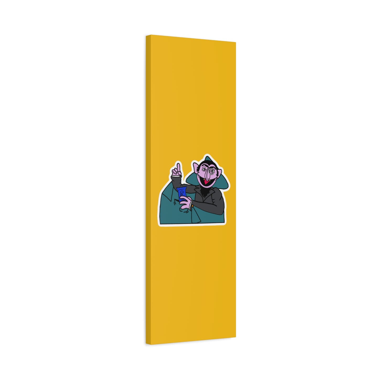 The Count Stealing Candy Canvas Print Yellow - Sesame Street The Count Parody Art