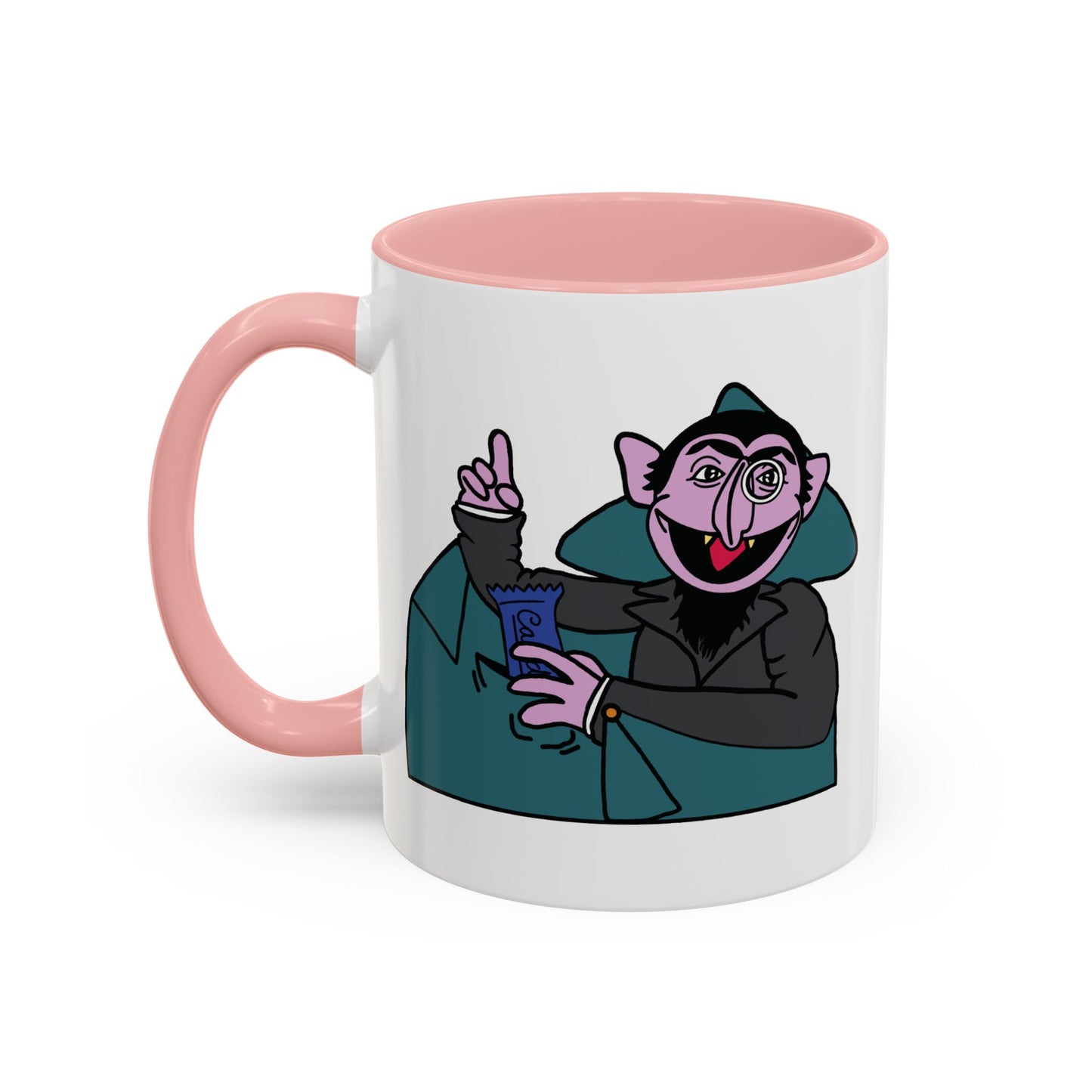 The Count Stealing Candy Accent Mug - Sesame Street The Count Parody Coffee Mug