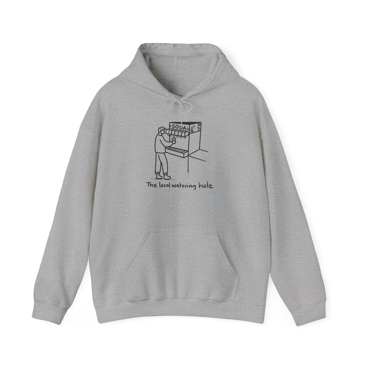 Local Watering Hole Hoodie Sweatshirt - Local Watering Hole Drawing Hooded Sweatshirt