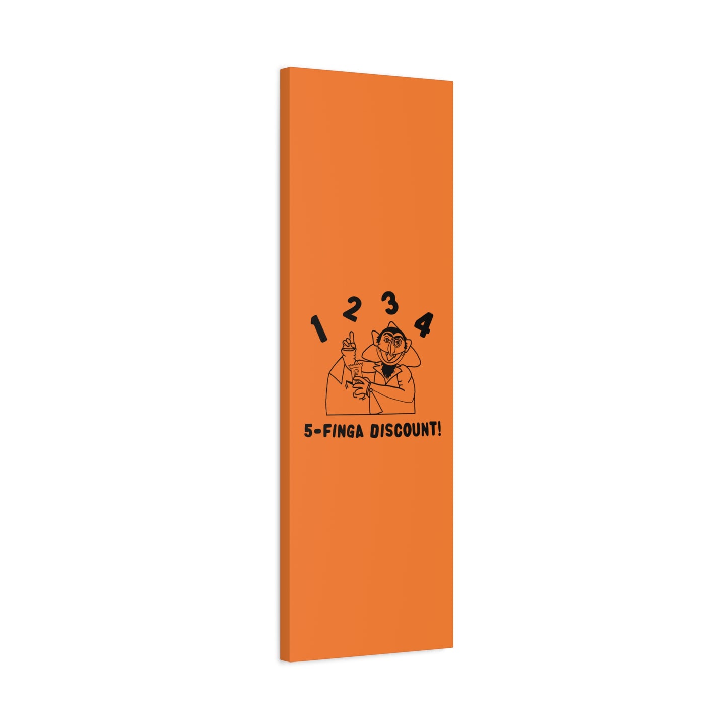 Five Finger Discount Outline Canvas Print Light Orange - Sesame Street The Count Parody Art Print