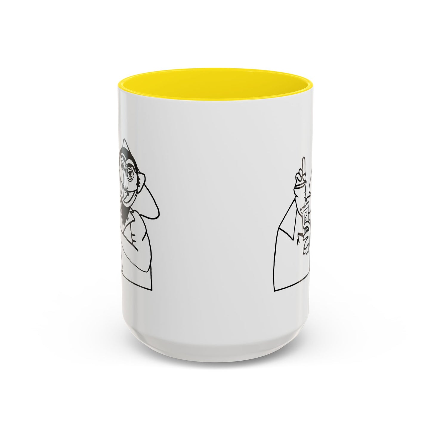 The Count Stealing Candy Outline Accent Mug - Sesame Street The Count Parody Coffee Mug