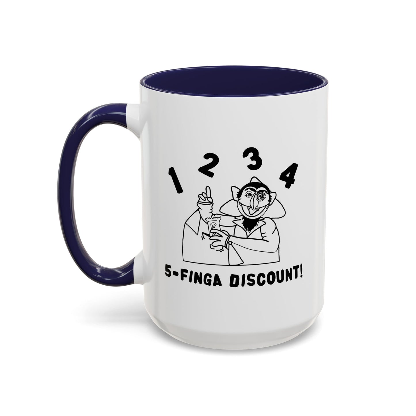 Five Finger Discount Outline Mug - Sesame Street The Count Parody Coffee Mug
