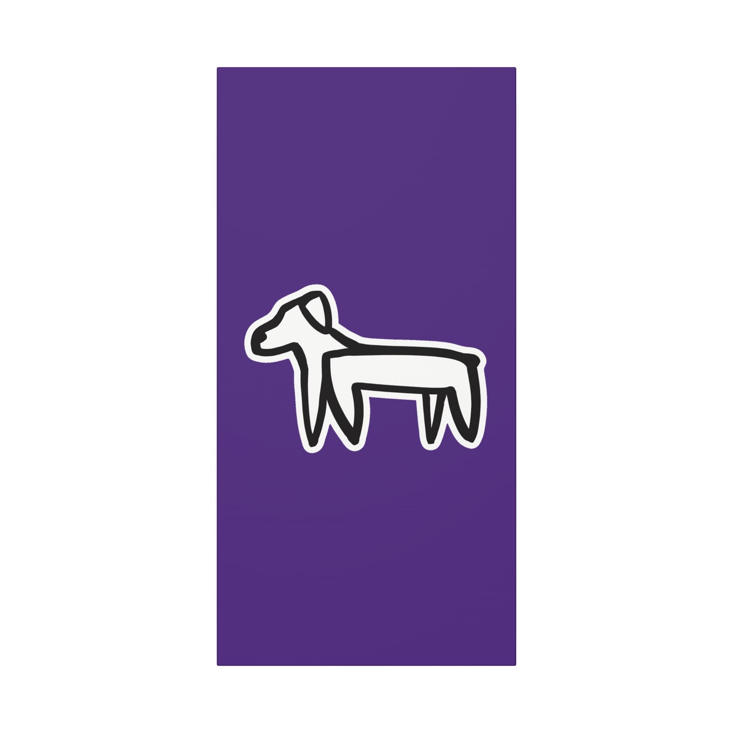 Dog Canvas Print on Purple (Sticker Style White Dog) - Dog Art Print