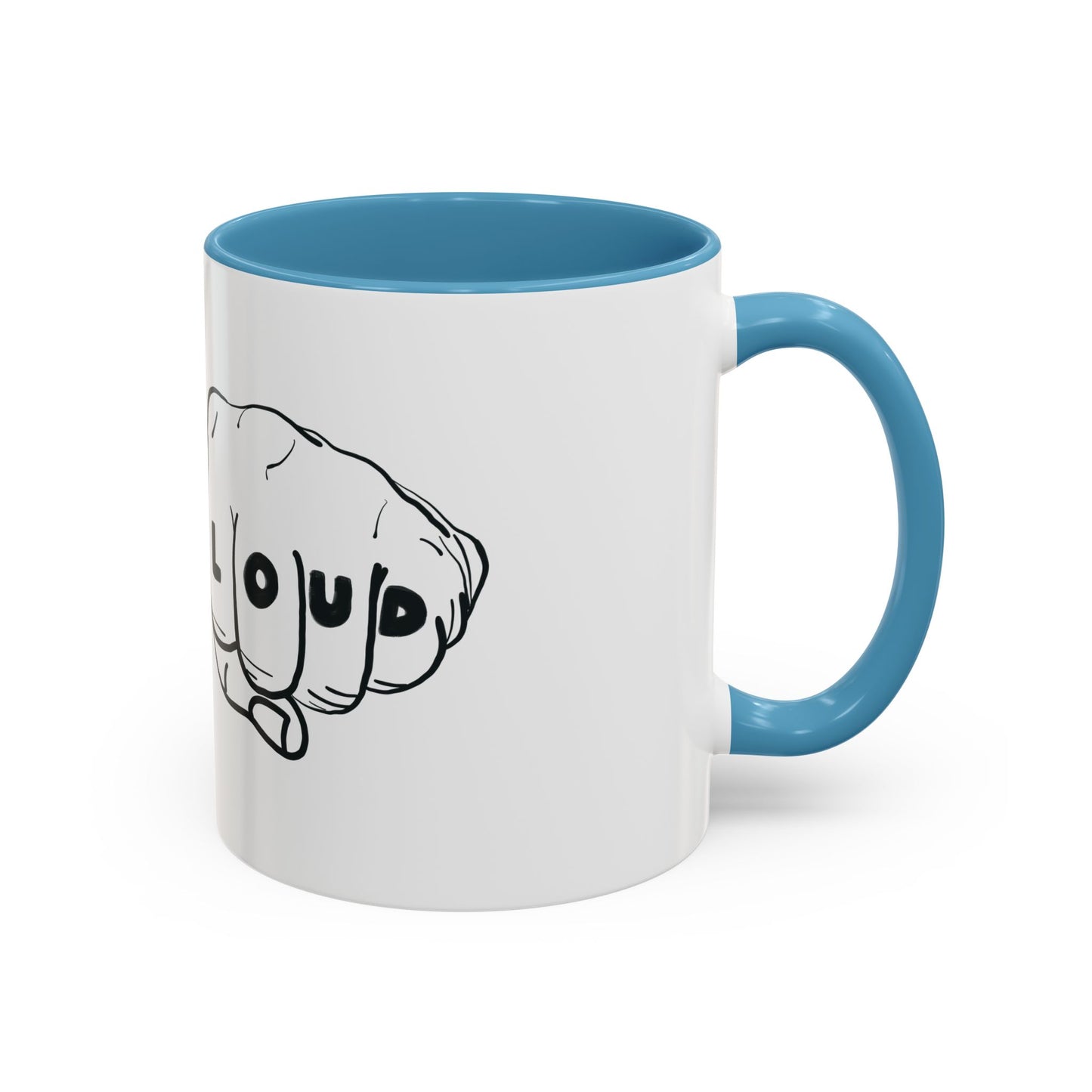 Live Loud Knuckle Tats Tattooed Fists Accent Mug