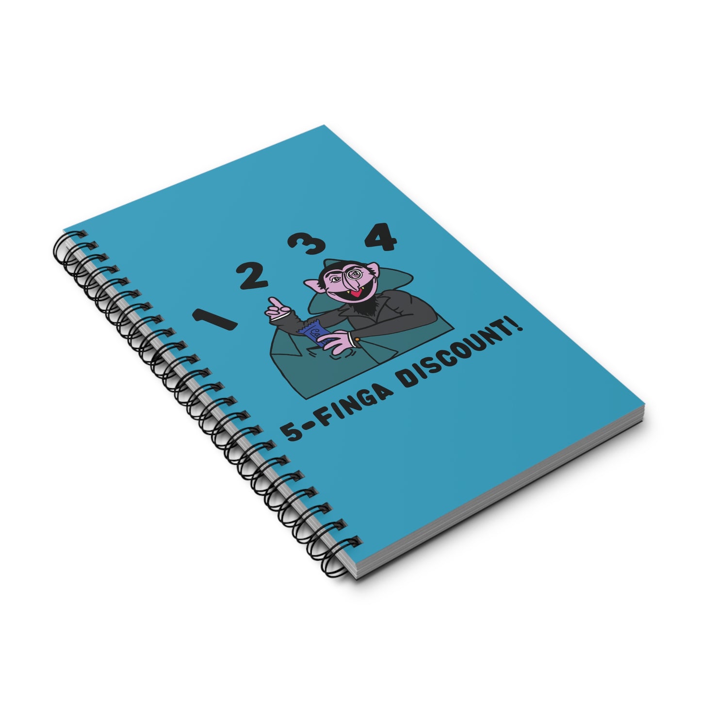 Five Finger Discount Notebook Turquoise - Sesame Street The Count Parody Notebook