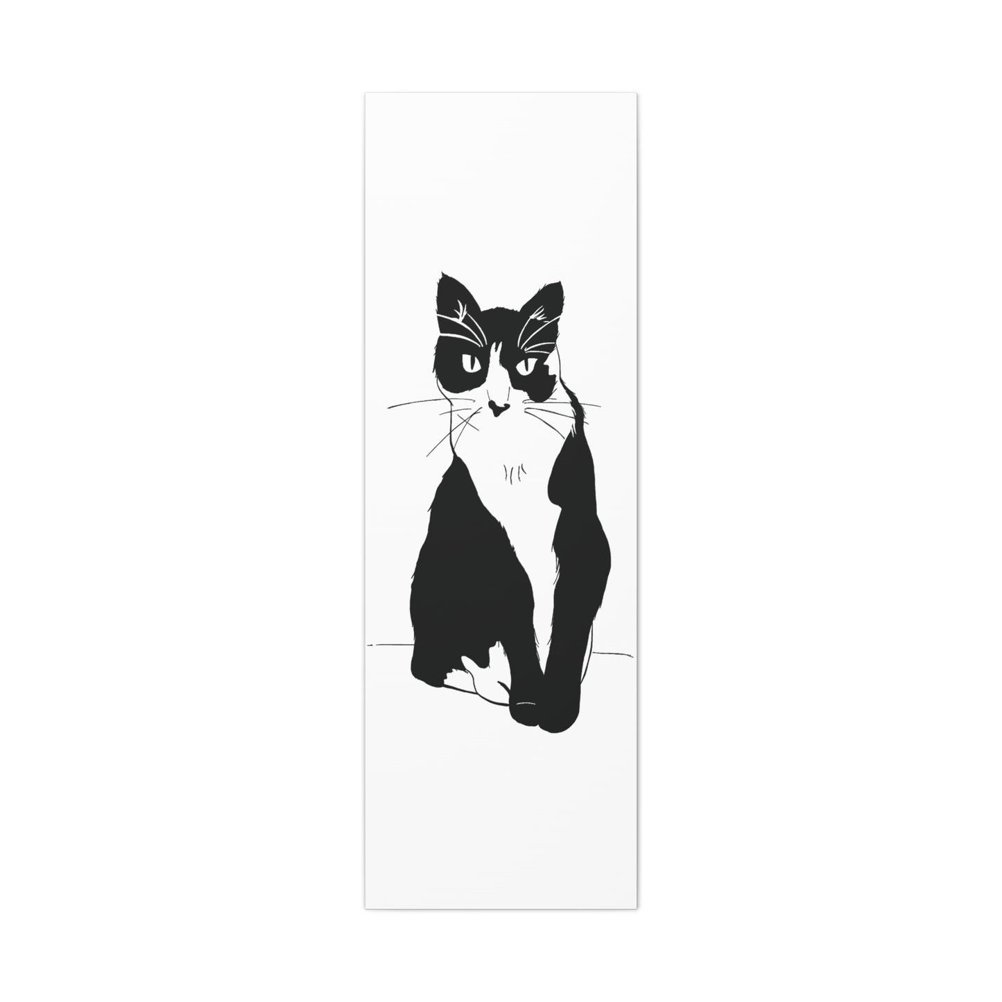 Cat Canvas Print on White (Transparent Style Cat) - Cat Drawing Art
