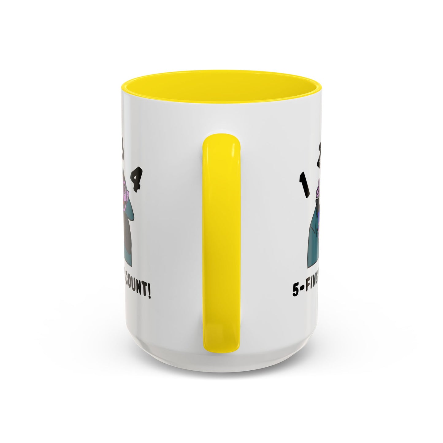 Five Finger Discount Accent Coffee Mug - Sesame Street The Count Parody Coffee Mug
