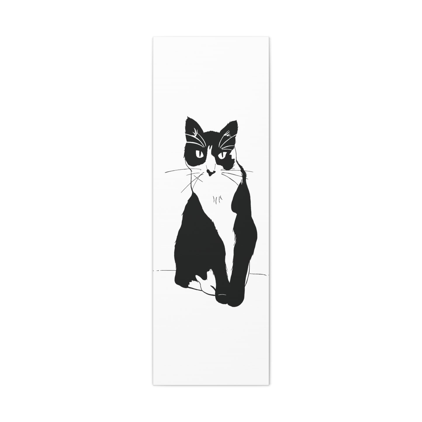 Cat Canvas Print on White (Transparent Style Cat) - Cat Drawing Art