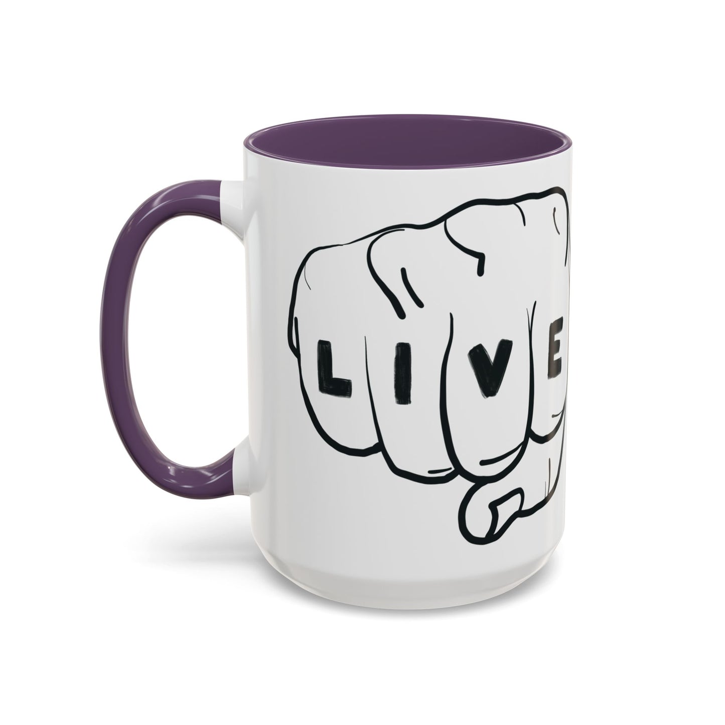 Live Loud Knuckle Tats Tattooed Fists Loudest Accent Mug