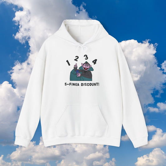 Five Finger Discount Hoodie - Sesame Street The Count Parody Hooded Sweatshirt