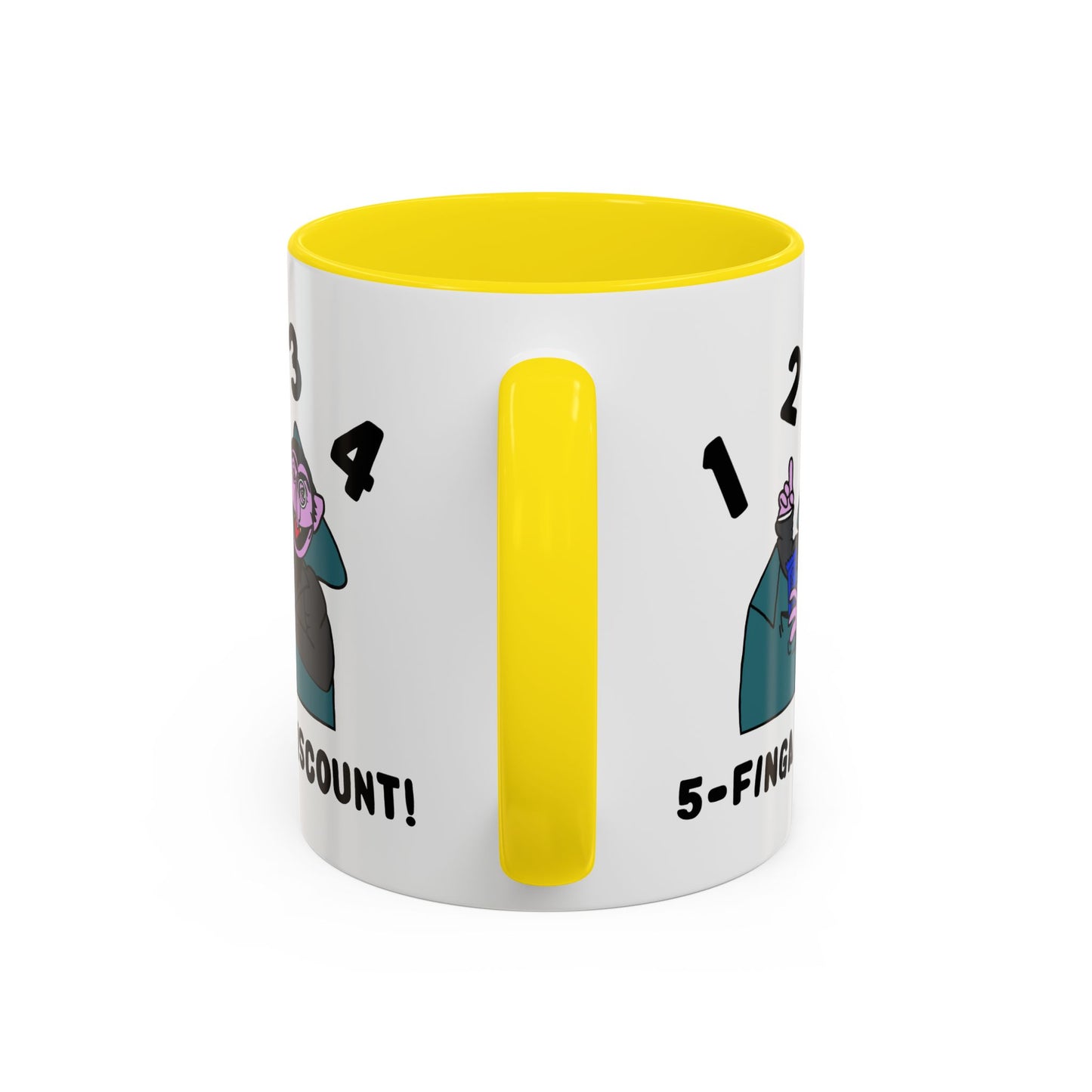 Five Finger Discount Accent Coffee Mug - Sesame Street The Count Parody Coffee Mug