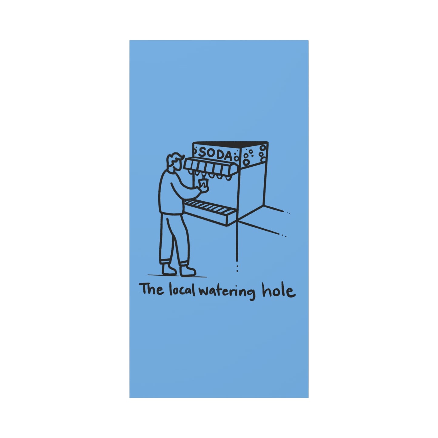 Local Watering Hole Canvas Print - Blue