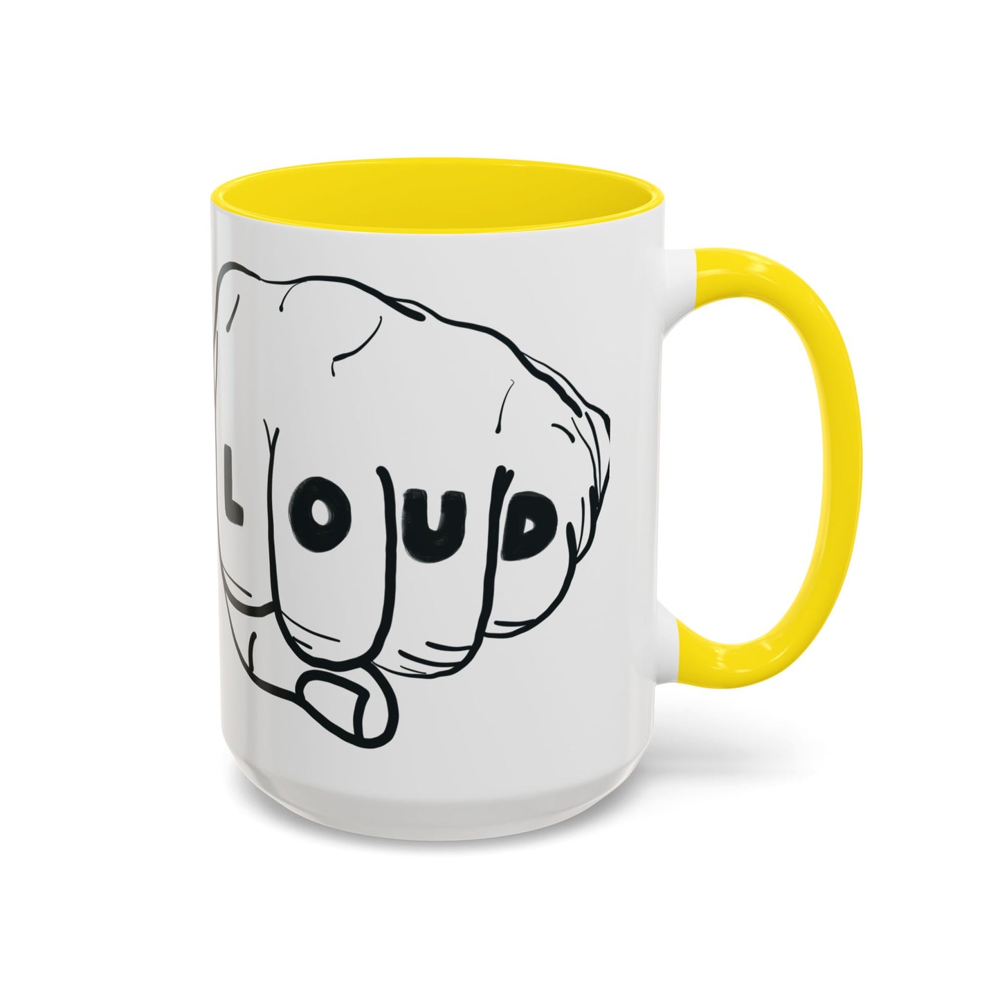 Live Loud Knuckle Tats Tattooed Fists Loudest Accent Mug