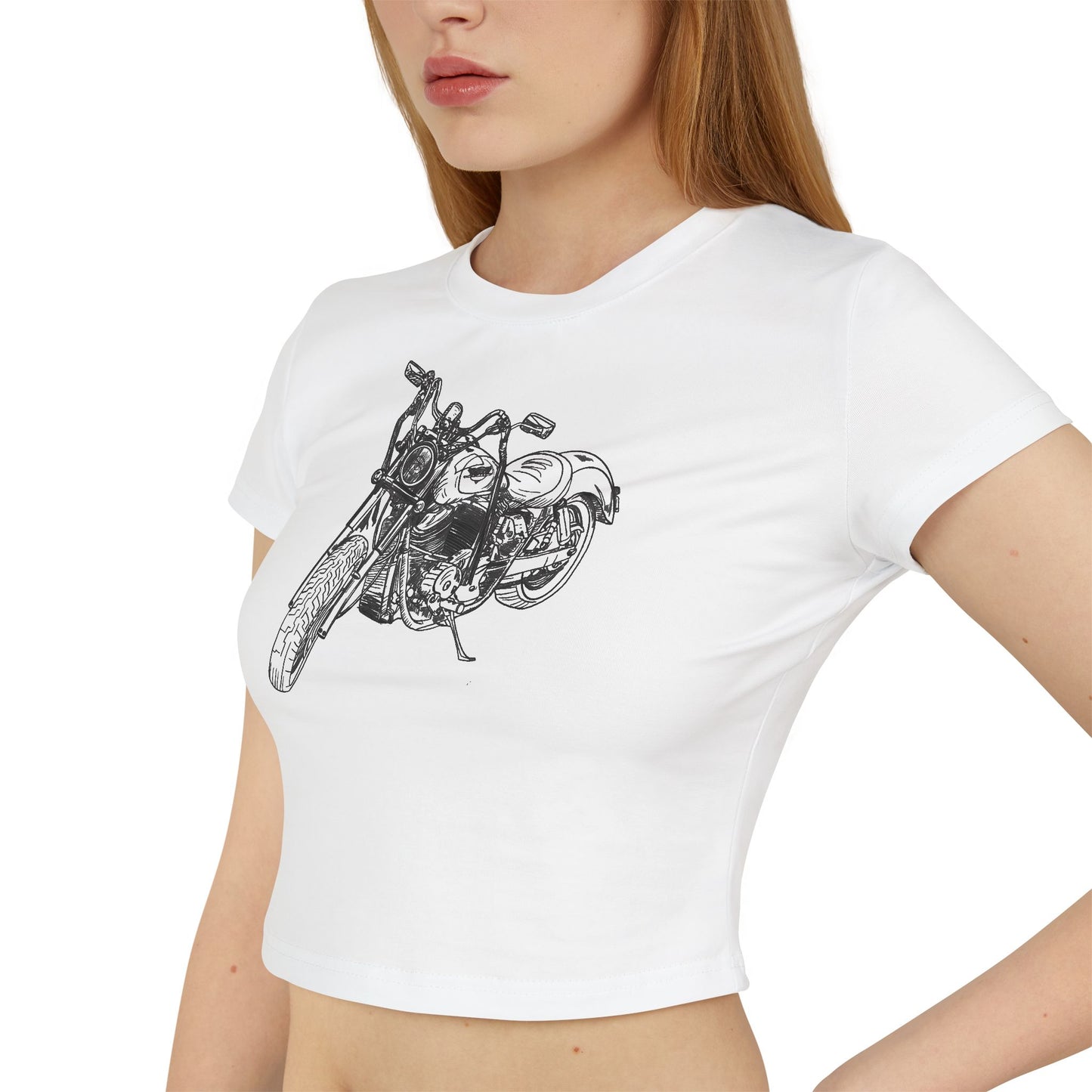 Harley Motorcycle Sketch Baby Tee
