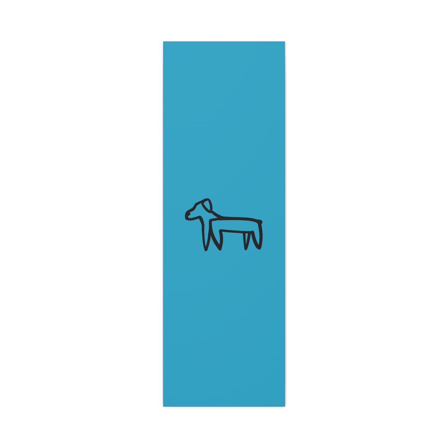 Dog Canvas Print on Turquoise (Transparent Style Black Dog) - Dog Drawing Canvas